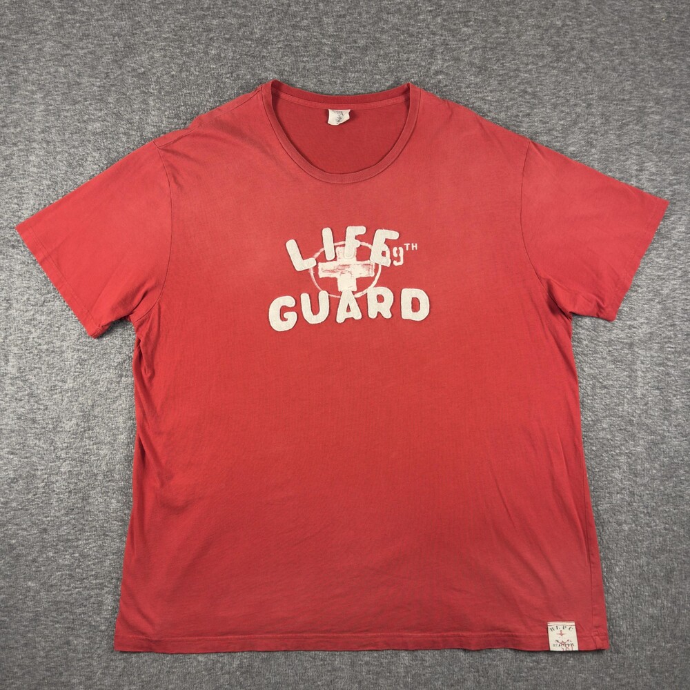 Vintage Polo Ralph Lauren Shirt Mens XXL Red Lifeguard Tee T-Shirt Beach Casual
